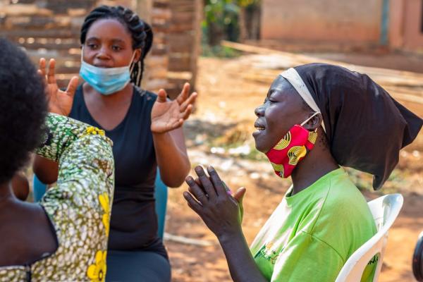 Support groups provide safe spaces for counseling for women dealing with mental health in communities and a sense of belonging to the women in communities. Kikonda Women Group.