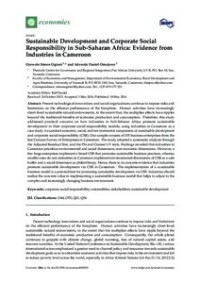 Image of Sustainable Development and Corporate Social Responsibility in Sub-Saharan Africa: Evidence from Industries in Cameroon