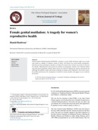 Image of Female Genital Mutilation: A Tragedy for Women’s Reproductive Health
