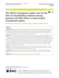 Image of The Effects of Kangaroo Mother Care on the time to Breastfeeding Initiation among Preterm and LBW Infants: A Meta-analysis of Published Studies