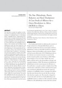 Image of The New Philanthropy, Poverty Reduction and Rural Development: A Case Study of Alliance for a Green Revolution in Africa (AGRA) in Ghana