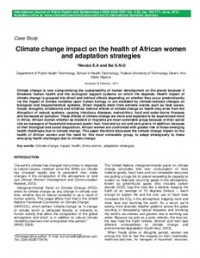 Image of Climate change impact on the health of African women and adaptation strategies