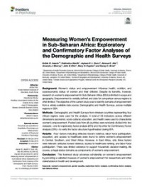 Image of Measuring Women's Empowerment in Sub-Saharan Africa: Exploratory and Confirmatory Factor Analyses of the Demographic and Health Surveys