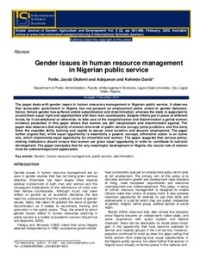 Image of Gender issues in human resource management in Nigerian public service