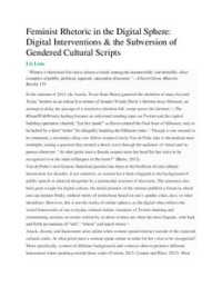 Image of Feminist Rhetoric in the Digital Sphere: Digital Interventions & the Subversion of Gendered Cultural Scripts