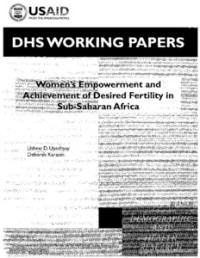 Image of Women·s Empowerment and Achievement of Desired Fertility in Sub-Saharan Africa
