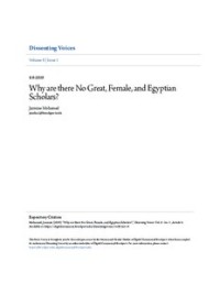 Image of Why are there No Great, Female, and Egyptian Scholars?