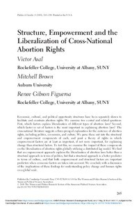 Image of Structure, Empowerment and the Liberalization of Cross-National Abortion Rights