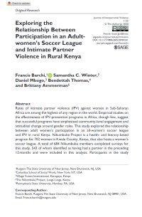 Image of Exploring the Relationship Between Participation in an Adult-women’s Soccer League and Intimate Partner Violence in Rural Kenya