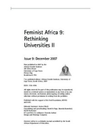 Image of Feminist Africa Issue 9. 2007: Rethinking Universities