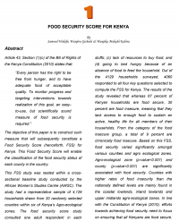 Image of Food Security Score for Kenya