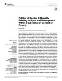 Image of Politics of Gender (in)Equality Relating to Sport and Development Within a Sub-Saharan Context of Poverty