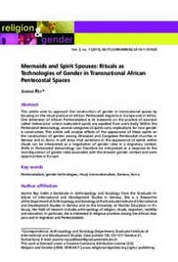 Image of Mermaids and Spirit Spouses: Rituals as Technologies of Gender in Transnational African Pentecostal Spaces